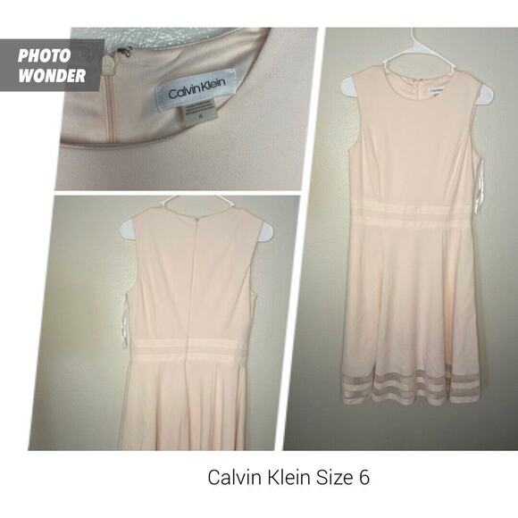 CALVIN KLEIN BLUSH PINK A-LINE DRESS SZ 6 - Picture 1 of 8